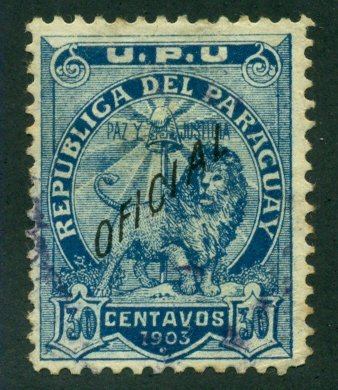 Paraguay 1903 #O55 U SCV (2018) = $0.35