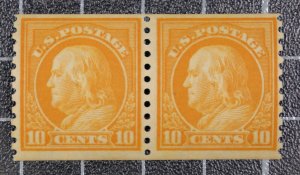Scott 497 - 10 Cents Franklin - MNH - Coil Pair - SCV $85.00 