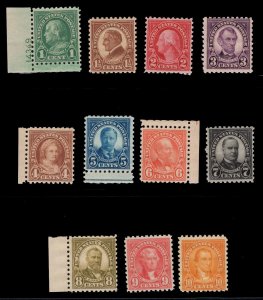 MOMEN: US STAMPS #581-591 COMPLETE SET MINT OG NH LOT #84391