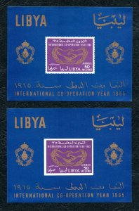 1965  - Libya -  Airmail - International Cooperation Year - 2 MS MNH** 