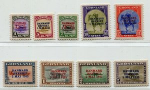 GREENLAND 1945 NEW YORK ISSUE DENMARK LIBERATED SCOTT 19-27 PERFECT MNH