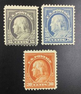 MOMEN: US STAMPS #514-516 MINT OG NH LOT #74968* 