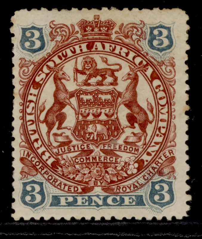 RHODESIA QV SG69, 3d brown-red and slate-blue, M MINT. Cat £11.