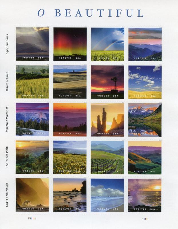 USA 2018 MNH O Beautiful 20v S/A M/S Mountains Tourism Landscapes Nature Stamps