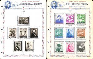 Ajman Stamp Collection on 3 White Ace Pages, JF Kennedy