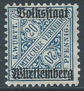 Wurttemberg, Sc #O156, 20pf MH