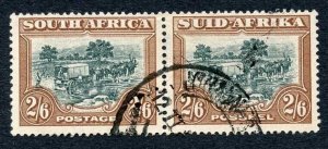 South Africa SG121 2/6 Green and Brown used Cat 30 pounds