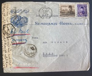 1964 Cairo Egypt Airmail Commercial Airmail cover To Bonn Germany Censored