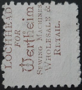 New Zealand 1893 Two Pence with Lochhead Wertheim advert in brown red used