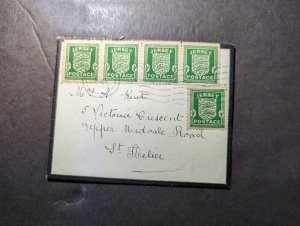 1943 England British Channel Islands Mourning Cover Jersey St Helier Local Use