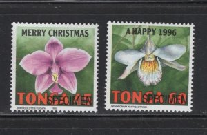 Tonga #908/911  (1996 Christmas  issues) VFMNH overprinted Specimen