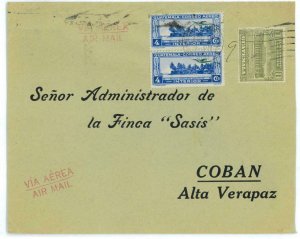 99862 - GUATEMALA - POSTAL HISTORY - Internal  AIRMAIL COVER  1937