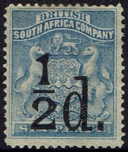 RHODESIA 1892 ARMS ½D ON 6D 