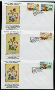 UN 1992 SCIENCE & TECHNOLOGY   WFUNA CACHET BYSAUL MANDEL ON 19 FIRST DAY COVERS 