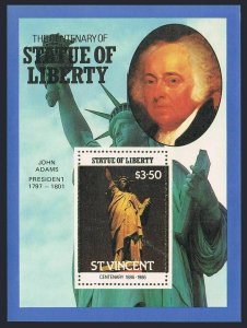 St Vincent 981-983,MNH.Ml Bl.41-43. Statue of Liberty,1986.American Presidents.
