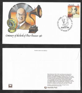 SD)1982 AUSTRALIA  FIRST DAY COVER, CENTENARY OF THE BIRTH OF PETER DAWSON 1972