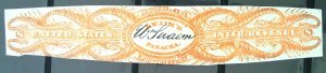 Scott #RS235b - 8c Orange, die cut - Silk Paper - Repaired - Wm. Swaim