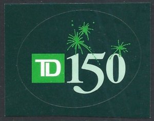 2005 Canada TD Bank Corporate Advertising Cinderella Peelable Adhesive Seal-