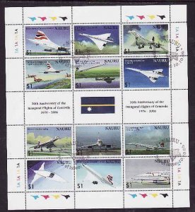 Nauru-Sc#565- id8-used sheet-Planes-Concord-Aircraft-2006-