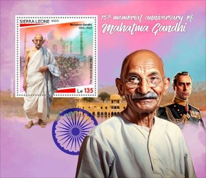 SIERRA LEONE - 2023 - Mahatma Gandhi - Perf Souv Sheet - Mint Never Hinged
