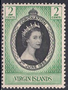 British Virgin Islands 1953 QE2 2ct Coronation MM SG 148 ( R1150 )