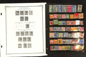 New Zealand Stamp Collection on 60 Scott Specialty Pages, 1874-1973 (BA)