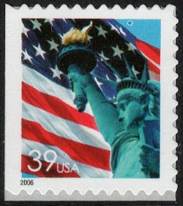 USA Sc. 3978 39c Flag & Statue of Liberty 2006 MNH bklt single