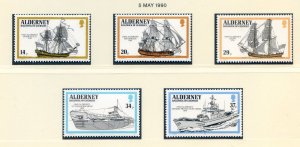 Alderney 1990 Ships Set SGA42/46 Unmounted Mint