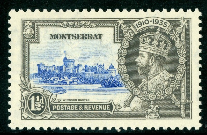 British 1935 KGV Silver Jubilee Montserrat 1½d Scott # 86 Mint C468