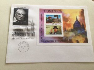 Sir Winston Churchill Dominica large 1974 Cover  A14242