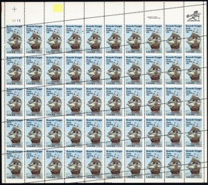 2093, MNH 20¢ Large Misperf Shift Freak Error Complete Sheet * Stuart Katz