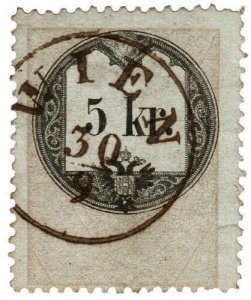 (I.B) Austria/Hungary Revenue : Stempelmarke 5kr (1864)