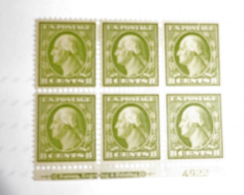 #337 8 cent Washington plate block