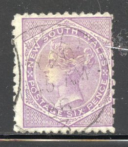 New South Wales Scott 57 Used H - 1872 6p Queen Victoria - SCV $2.50