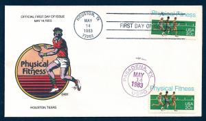 UNITED STATES FDC 20¢ Fitness DUAL 1983 Collins H-P N601