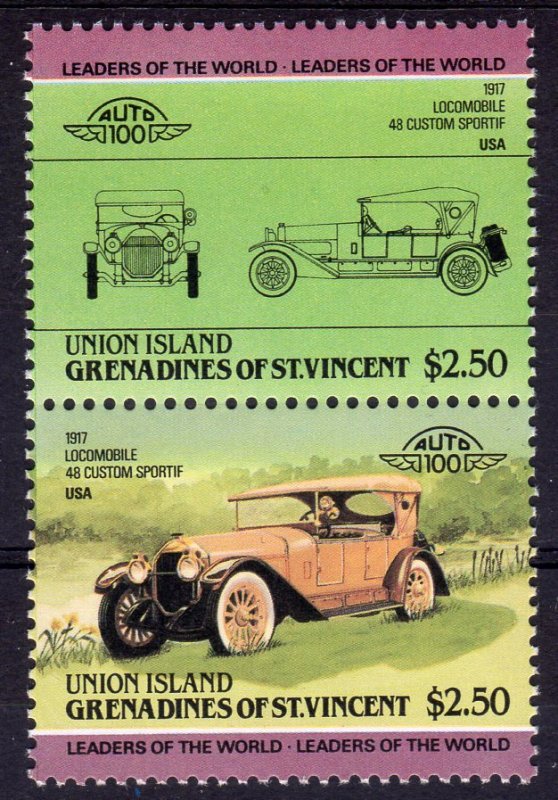 Union Island-G. St.Vincent 1985 Sc162 CARS-LOCOMOBILE 48 CUSTOM SPORTIF 1917 USA