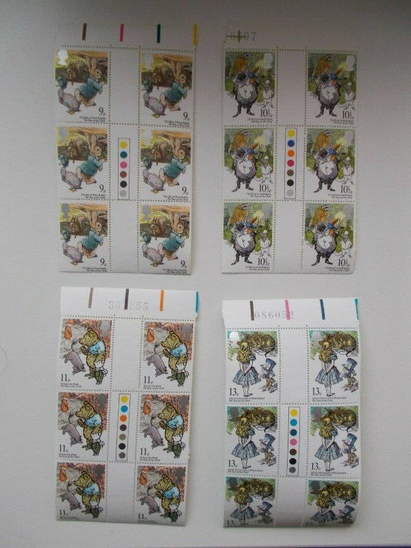 1979 Year of the Child Set of 4 in Unfolded Traffic Light Gutter Blocks of 6 U/M