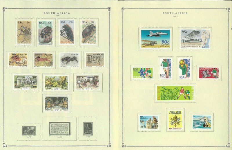 South Africa 1941-1995 M & U Hinged on Scott International Pages Thru 1999