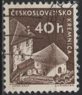 Czechoslovakia 974 (used) 40h Kremnica Castle, brown (1960)