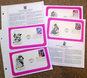 2006 Art of Disney: Romance Sc 4025 to 4028 set of 4 designs info pages PCS