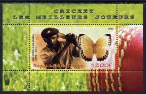 CONGO KIN. - 2009 - Bradman & Butterfly - Perf Min Sheet -MNH-Private Issue