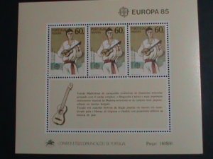 ​PORTUGAL- MADEIRA-1985-SC#101 EUROPA 85-MAN PLAYING GUITAR  MNH S/S SHEET VF