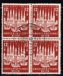 Germany,Sc.#B249 used in bloc of 4, Old Lübeck
