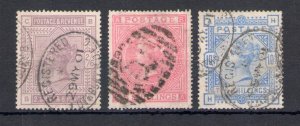 1883-84 GREAT BRITAIN - Stanley Gibbons #178-180-183 - Queen Victoria Effige - U