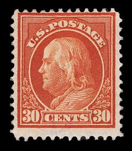 GENUINE SCOTT #420 MINT OG NH PERF-12 ORANGE RED 1914  SCV $230 - ESTATE SALE