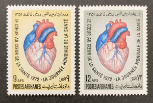 Afghanistan 1972 #855-6, World Health Day, MNH.