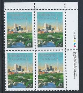 Canada #1484 UR PL BL Toronto Bicentennial 43¢ MNH1