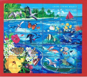 Cocos Islands #331  MNH OG  sheet of 20 Flora & Fauna    Free S/H