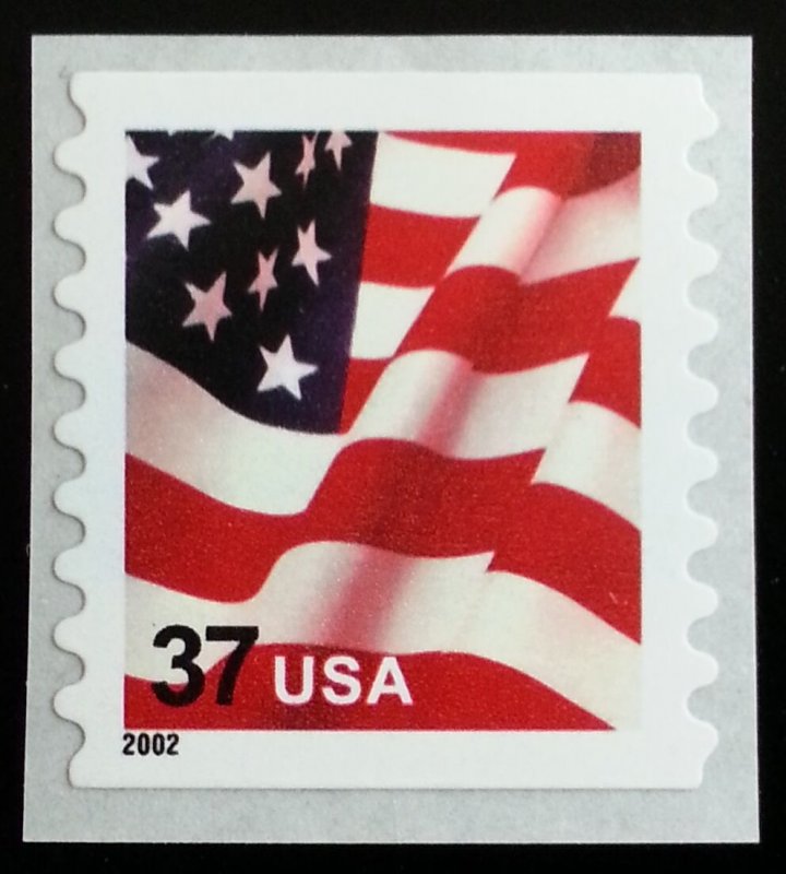 2002 37c American Flag, Coil SA Scott 3633 Mint F/VF NH