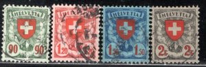 Switzerland Scott # 200a - 203a, used